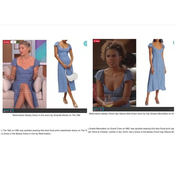 💕REFORMATION💕 Baxley Dress ~ Sweetheart Neckline Eve Blue Floral Print 10 NWT - Picture 8 of 16